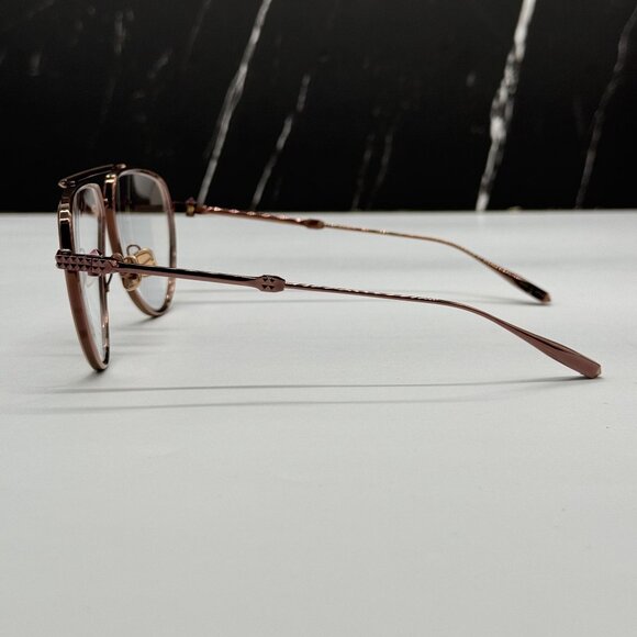 NEW VALENTINO V-STUD-II VLX-133C AVIATOR UNISEX GOLD ROSE EYEGLASSES - Picture 6 of 10